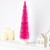 Bottle Brush Artificial Mini Christmas Tree with Wood Base - 16" - Pink - IMAGE 1