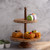 2-Tier Beaded Acacia Wood Cake Plate - 16" - Brown - IMAGE 5