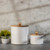 Wooden Ribbed Storage Canister - 6.5" - Set of 2 - IMAGE 1