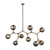 9-Light Angular Frame Chandelier with Smoked Glass Orb - 60" - Aged Brass Finish - IMAGE 2