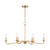 6-Light Candle Style Hand-Wrapped Rope Chandelier - 32" - Brushed Gold Finish - IMAGE 3