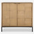 Geometric 2 Door Wooden Cabinet - 36" - Brown and Black - IMAGE 2
