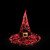 LED Lighted Angry Witch Hat Outdoor Halloween Decoration - 38.25" - Red and Black - IMAGE 2