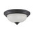2-Light Flush Mount Ceiling Light Fixture with Glass Dome Shade - 13" - Black - IMAGE 2