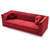 Tufted Nailhead Trim Velvet Sofa with Throw Pillows - 83" - Burgundy - IMAGE 2