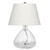 Table Lamp with Drum Shade - 17" - Clear and Off-White - IMAGE 1