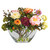 18" Artificial Peony Silk Flower Arrangement with Glass Vase - IMAGE 1