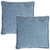 Fringed Square Cotton Throw Pillows - 17" - Blue - Set of 2 - IMAGE 2