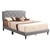 Leather Adjustable Full Panel Bed - 81" - Gray - IMAGE 2