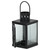 Fluted Glass Candle Holder Lantern - 6.75" - Matte Black