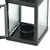 Fluted Glass Candle Holder Lantern - 6.75" - Matte Black
