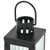 Fluted Glass Candle Holder Lantern - 6.75" - Matte Black