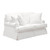 60" White Sunset Trading Horizon Slipcovered Loveseat - IMAGE 2
