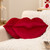 Lip-Shaped Cotton Throw Pillows - 16" x 24" - Ruby Red - Set of 2 - IMAGE 1