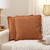 Thick Cotton Fringed Throw Pillows - 17" x 17" - Rust Orange - Set of 2 - IMAGE 1