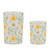 Frosted Glass Floral Candle Holders - 7" - Yellow and Green - Set of 2 - IMAGE 2