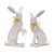 Set of 2 White and Brown Wicker Rabbit Figurines 17.75" - IMAGE 1