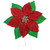 LED Lighted Poinsettia Outdoor Christmas Yard Decoration - 34" - Red and Green - IMAGE 2