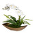 Orchid Floral Centerpiece - 18" - White and Antique Brass Finish - IMAGE 3