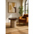 Handmade Wooden End Table with Tiled Base - 19.75" - Walnut Brown and Gray - IMAGE 1