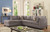 Reversible Faux Leather 4-Seater Sectional Sofa with Throw Pillows - 111" - Gray - IMAGE 2