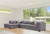 Reversible Faux Leather 4-Seater Sectional Sofa with Throw Pillows - 111" - Gray - IMAGE 3