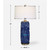 Geometric Crackled Table Lamp with Tapered Drum Shade - 33" - Blue and White