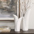 Rippled Edge Leaves Ceramic Vases - 15" - White - Set of 2 - IMAGE 1