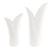 Rippled Edge Leaves Ceramic Vases - 15" - White - Set of 2 - IMAGE 4