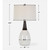 Crackled Table Lamp with Tapered Shade - 30.5" - White and Black