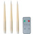 Flameless Rechargeable LED Wax Taper Candles with Remote -11.5" - Cream - Set of 3 - IMAGE 3
