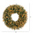 Pre-Lit Small Boxwood Artificial Fall Harvest Wreath - 18" - Warm White LED Lights
