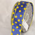 Blue and Yellow Polka Dots Printed Wired Craft Ribbon 1.5" x 40 Yards - IMAGE 1