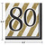 Pack of 192 Gold and White Striped Disposable "80" Birthday Party Luncheon Napkins 6.5" - IMAGE 2