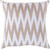 22” White and Brown Square Throw Pillow - Down Filler - IMAGE 1