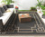 7.25' Charcoal Black and Cream White Shed Free Square Outdoor Area Throw Rug - IMAGE 2