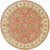 9.75' Floral Clay Red and Beige Hand Tufted Round Wool Area Throw Rug - IMAGE 1