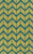 2' x 3' Chevron Pathway Green and Teal Blue Hand Woven Wool Area Throw Rug - IMAGE 1
