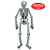 Jointed Skeletons Hanging Decoration Props - 22" - Black and White - Club Pack of 48