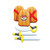 Inflatable Orange Pirate Castle Adventure Swimming Float 82-Inch