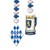 Club Pack of 12 Blue and White German Oktoberfest Dangler Hanging Party Decorations 30" - IMAGE 1