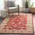 4' x 6' Maroon and Brown Contemporary Hand Tufted Floral Rectangular Wool Area Throw Rug - IMAGE 2