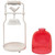 Avian Bird Antique-Style Glass Candle Lantern - 11.75" - Red and White - IMAGE 5