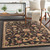 4' x 5.25' Floral Black and Brown Shed-Free Rectangular Area Throw Rug - IMAGE 2