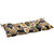 Floral Reversible Outdoor Patio Tufted Loveseat Cushion - 44" - Black and Gray - IMAGE 1