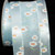 Blue and White Embossed Flowers Wired Craft Ribbon 4" x 20 Yards - IMAGE 1