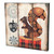 Squirrel and Snowflakes Wooden Christmas Wall Art - 14" x 14" - Brown and Red - IMAGE 4