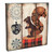 Squirrel and Snowflakes Wooden Christmas Wall Art - 14" x 14" - Brown and Red - IMAGE 6