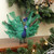 10" Colorful Green Regal Peacock Bird with Open Tail Feathers Christmas Decoration - IMAGE 2