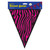 Zebra Pennant Banner Hanging Party Decorations - 12' - Pink and Black- Pack of 12 - IMAGE 4